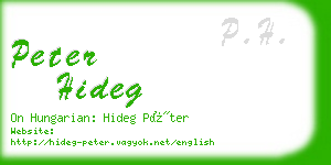 peter hideg business card